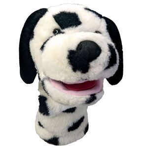 Vintage A&A Aurora Dalmatian Hand Puppet Plush Spots Brown Eyes Floppy Ears 10"